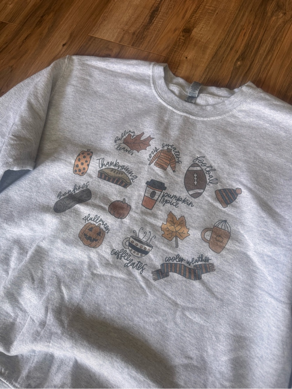 Fall Graphic Sweatshirt - Light Gray - Picture 2 of 5
